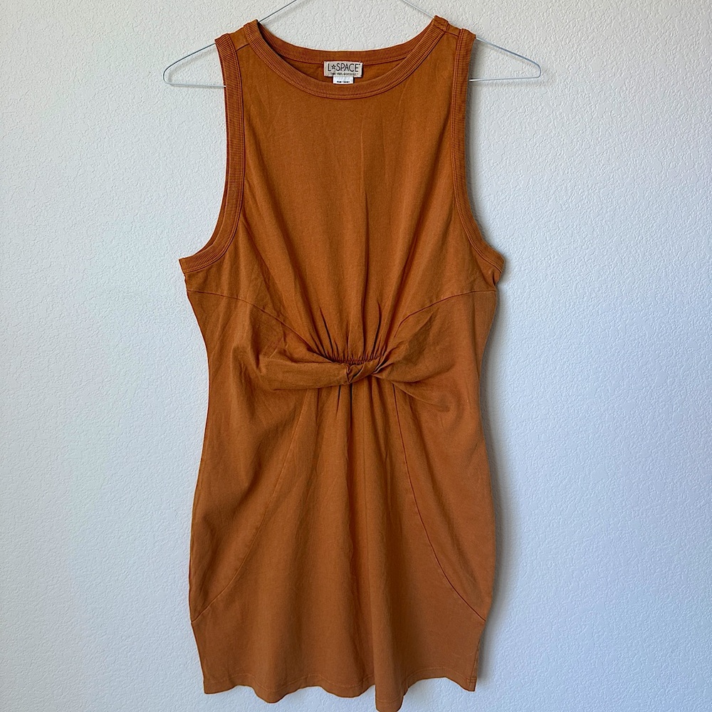 L*SPACE Seaview Dress in Orange FRONT KNOT MINI WOMENS SIZE MEDIUM